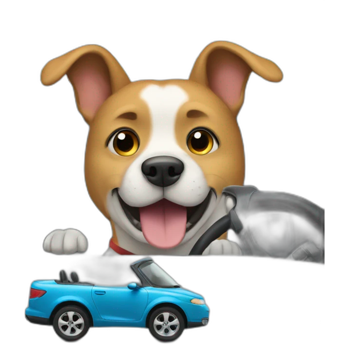 dog driving a car emoji