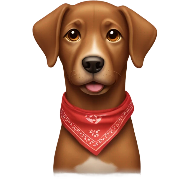 Brown dog with red bandana emoji