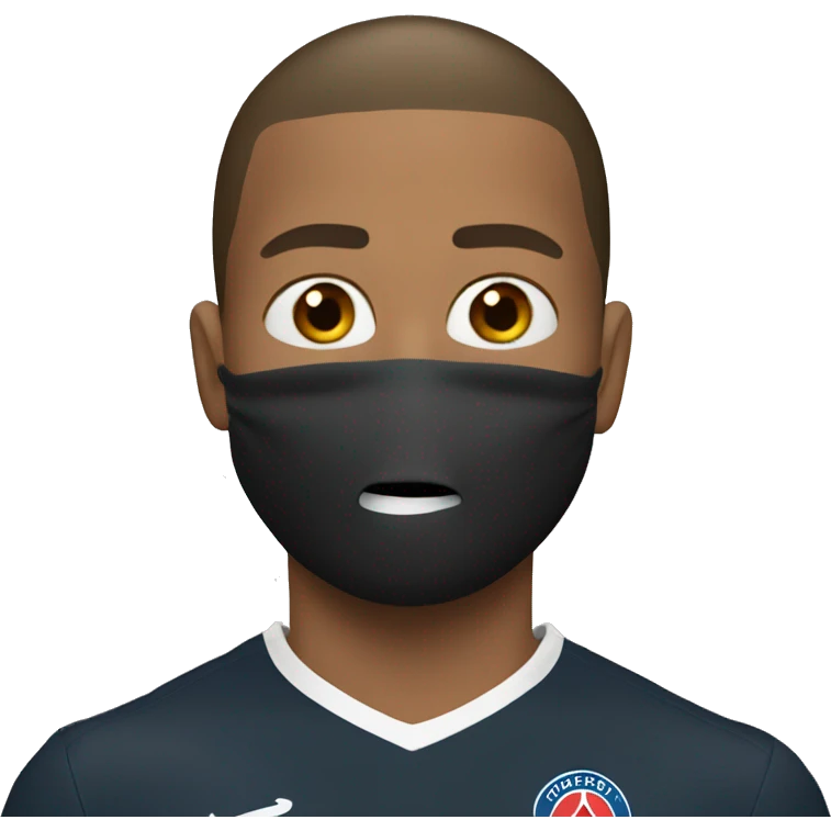 MBappe with a  mask protecting his nose not covering his mouth emoji