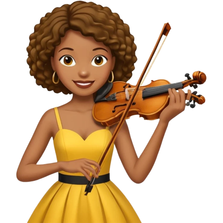 yellow-colored violinist black woman  emoji