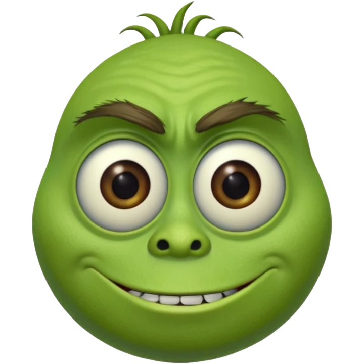 Mike Wazowski (one eye) from the Monsters Inc. Pixar movie emoji