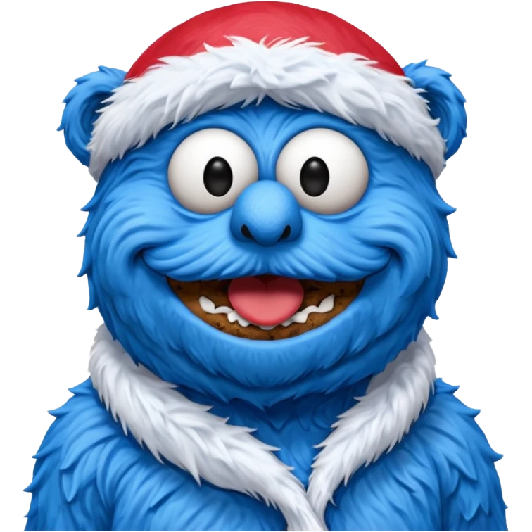 cookie monster bust, with french flag, only one flag,  emoji