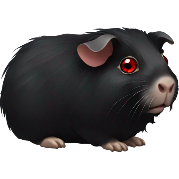black guinea pig with red eyes emoji