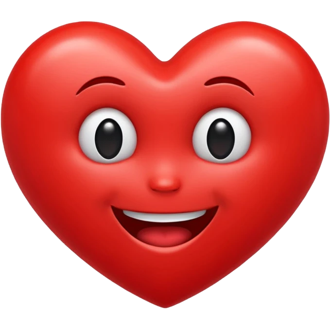 Love heart  with a weird face emoji