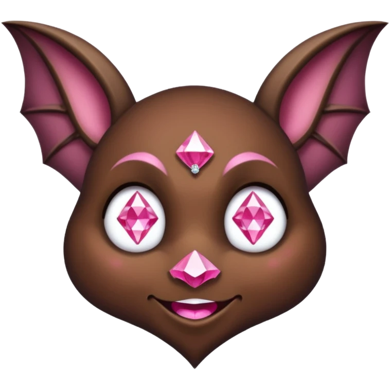 a normal bat witha pink diamond in its forhead, the full bat with his body  emoji