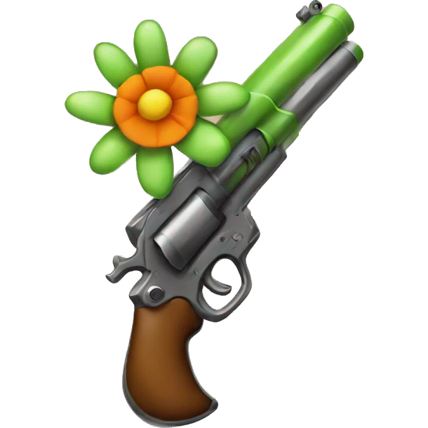 Long toy gun that has flower design emoji