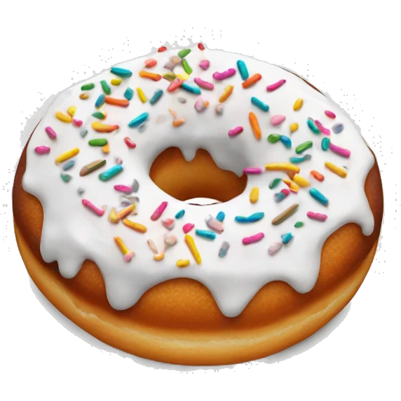 Donut with white frosting and sprinkles emoji