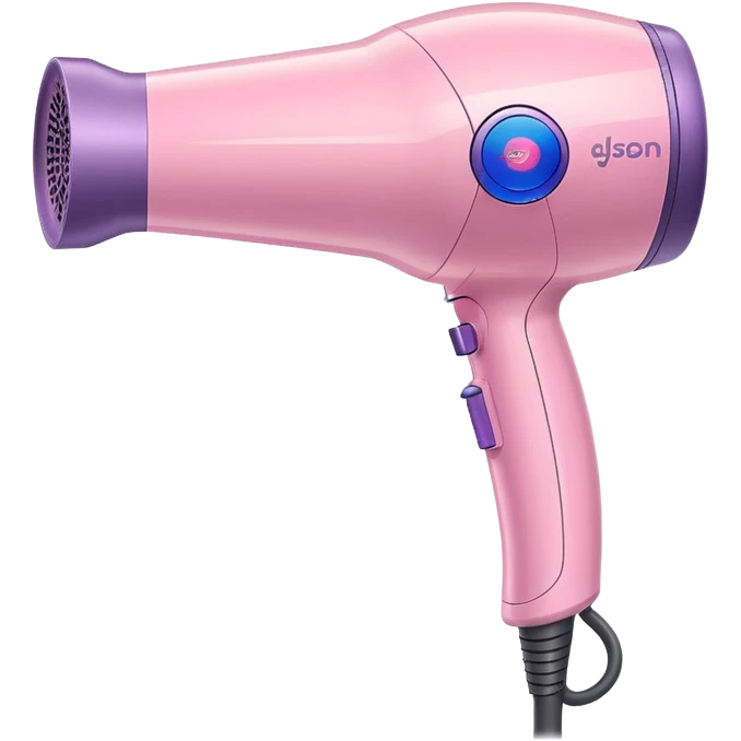 pastel pink Dyson hair dryer with visible streams of air emoji