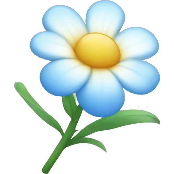 Flor azul con rocio emoji