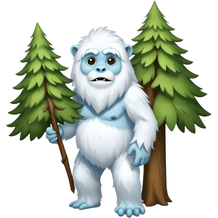 yeti, carrying a big trê emoji