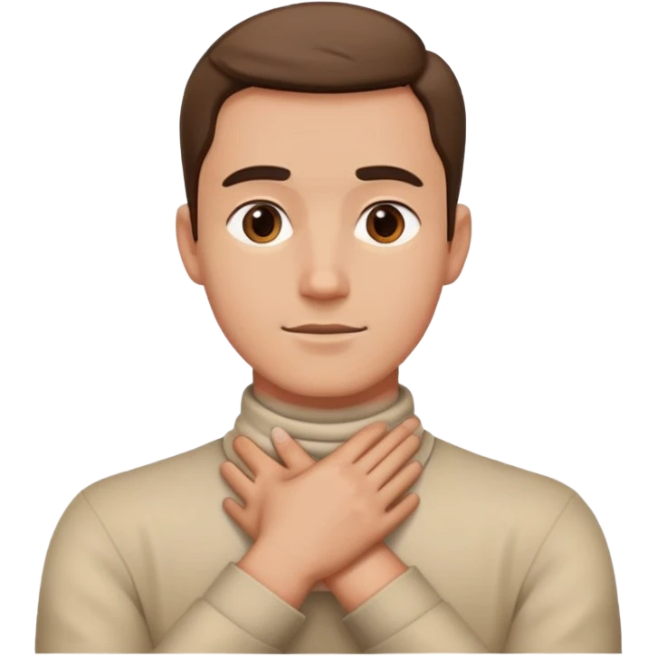Hands crossed around neck guy  emoji