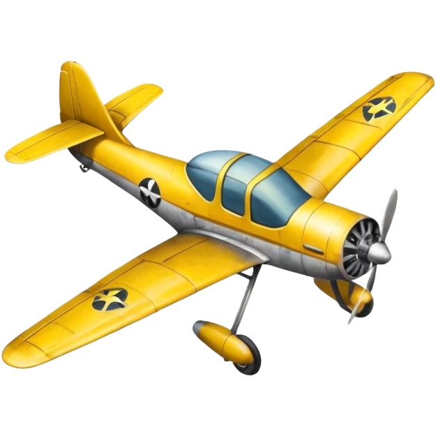Draw a small yellow crop duster plane emoji