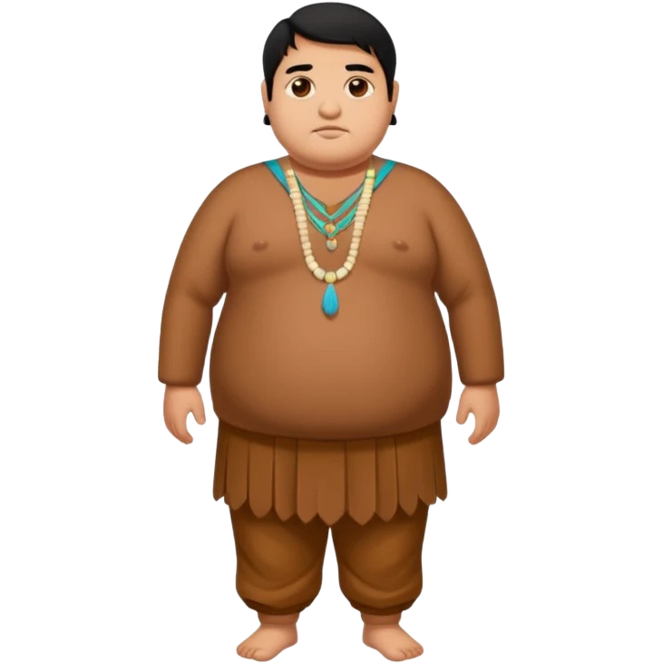 Fat brown Indian man. Full body. Black hair emoji