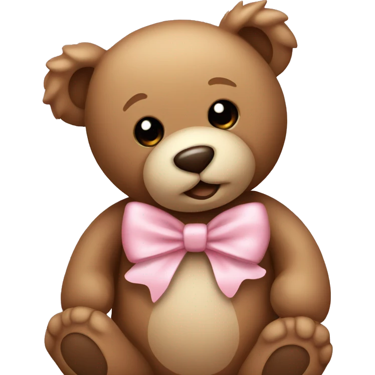 Teddy bear with light pink bow  emoji