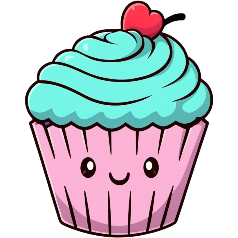 cute cartoon cupcake emoji