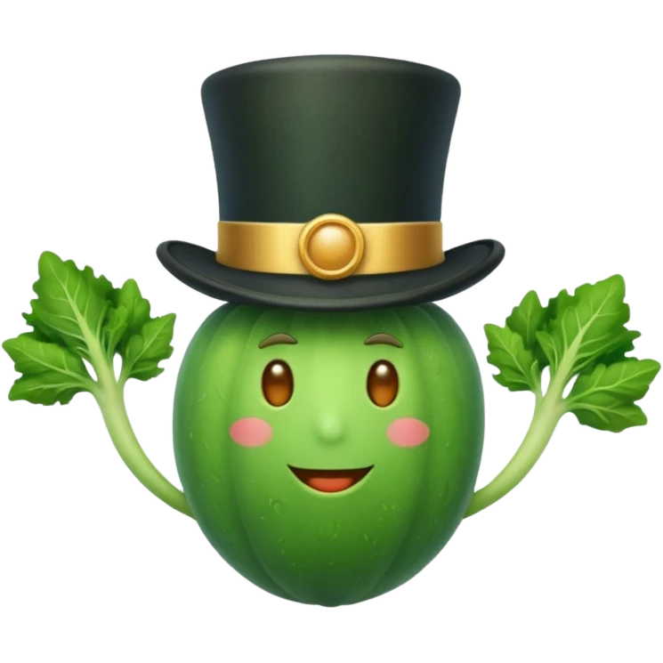 Vegetable with a top hat emoji