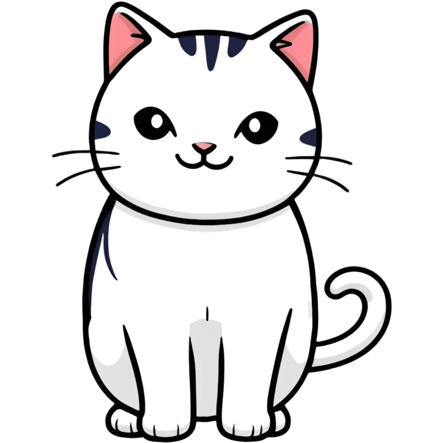 smiling white cat emoji