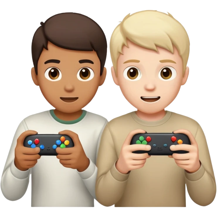 Two boys playing video games  emoji