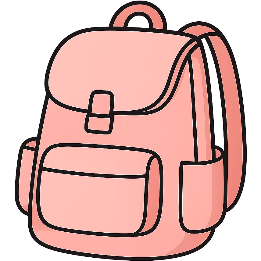 flat toon light pink backpack emoji