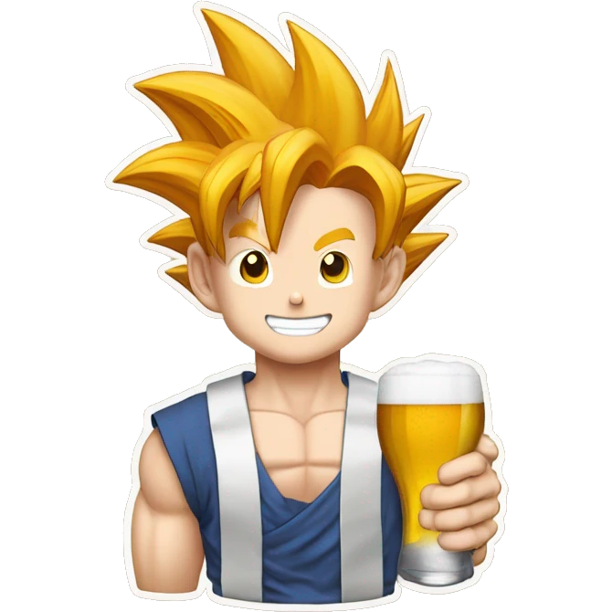 son Goku qui bois une bière emoji