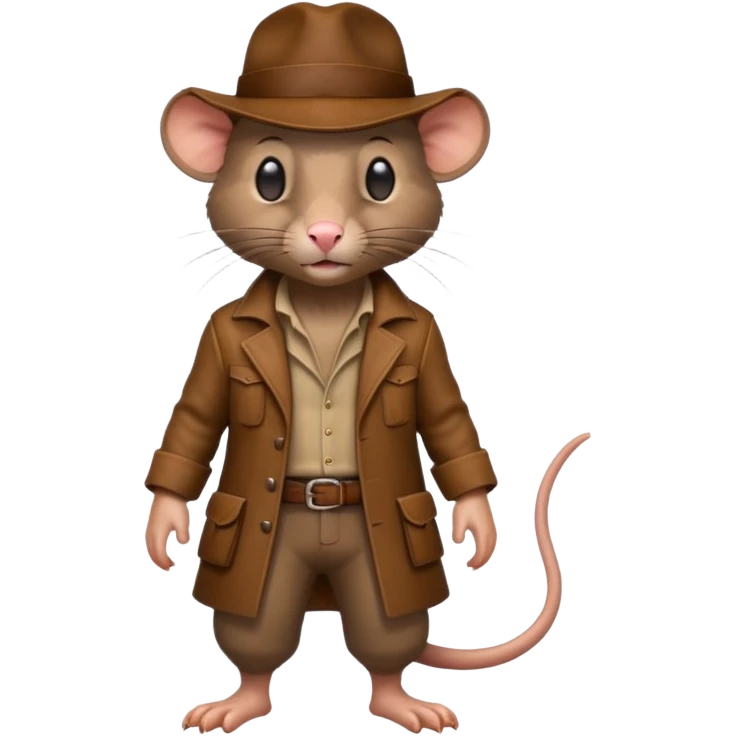 🐀 full body rat wearing Indiana jones hat emoji