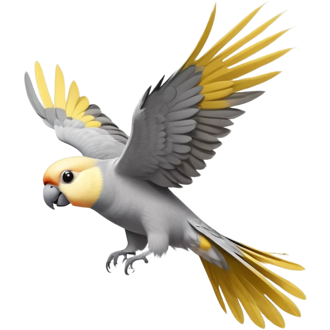 cockatiel parrot bird flying and looking up  emoji