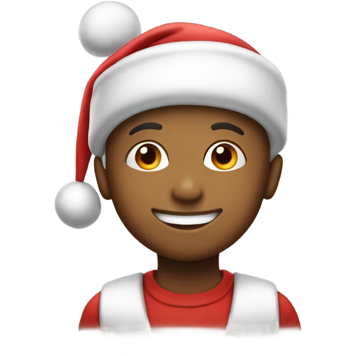 smiling boy in Santa cap emoji
