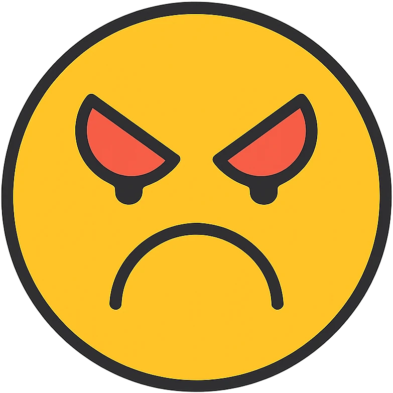 angry and aggressive face emoji