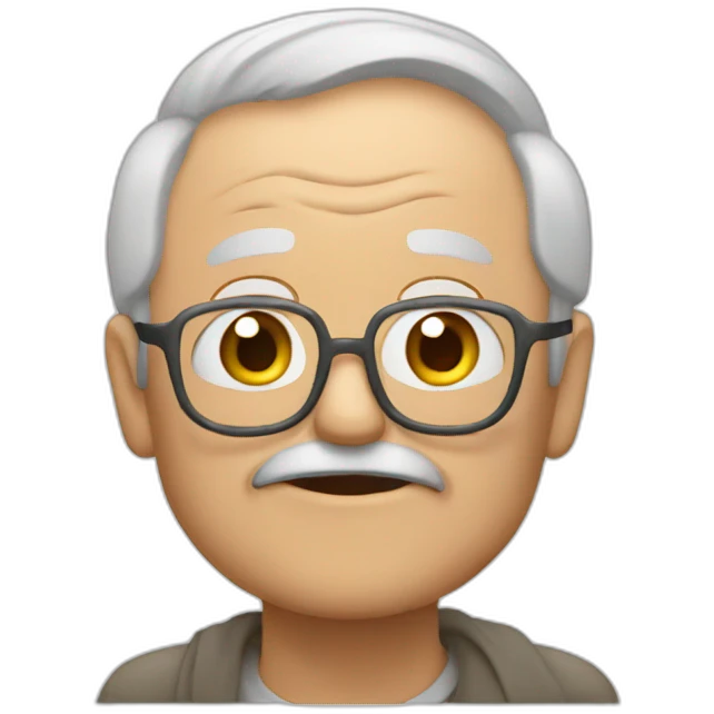 Old man gets heart attack emoji