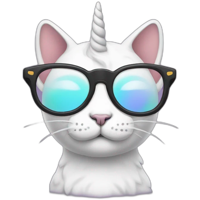 cat unicorn with black glasses emoji
