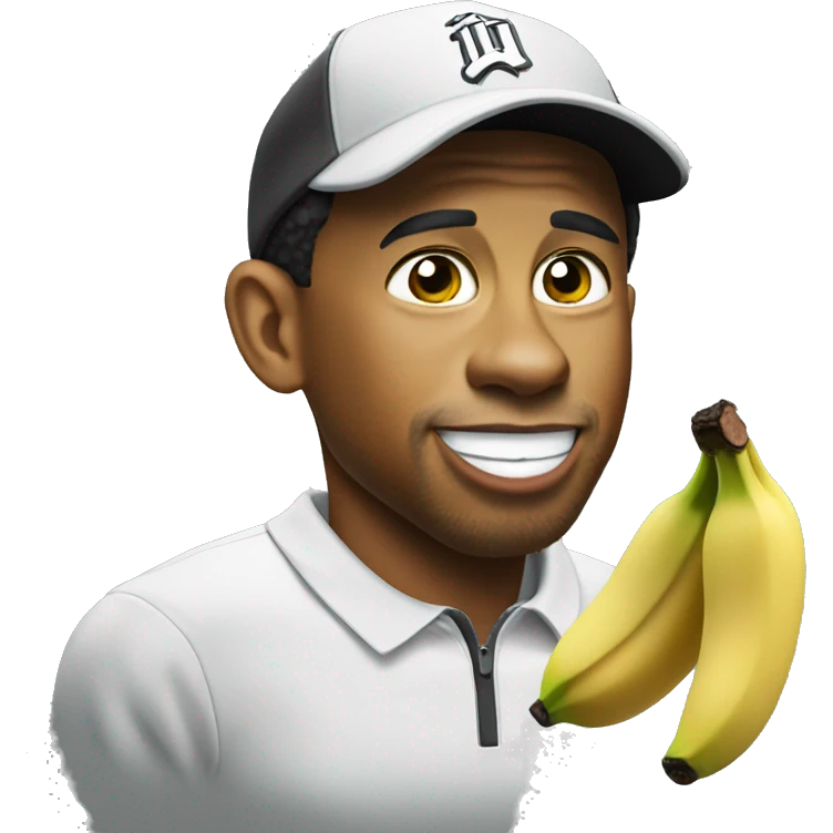 Tiger woods eat a banana  emoji