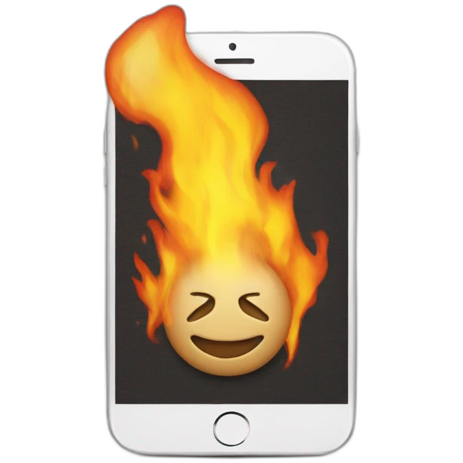 iphone on fire emoji