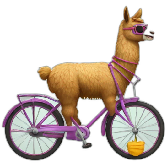 Cool llama riding a bike  emoji