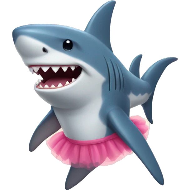 Shark wearing tutu emoji