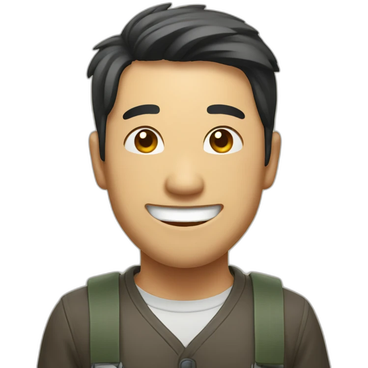 asian man smilyng emoji
