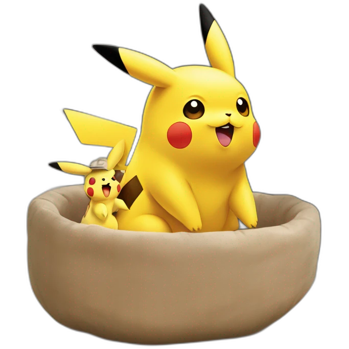 Pikachu sur une maman emoji