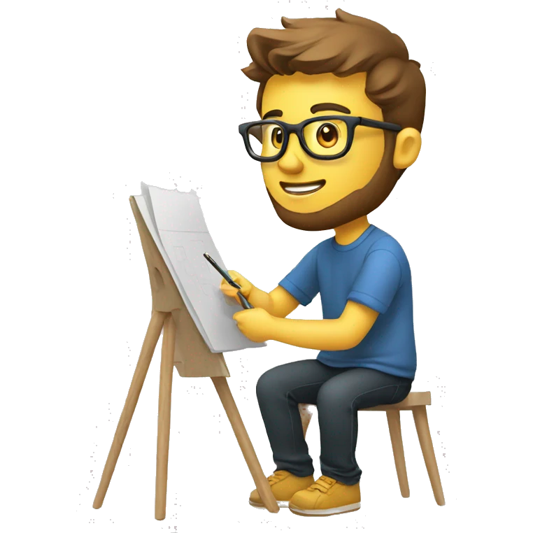 ux designer sketching a mobile app emoji