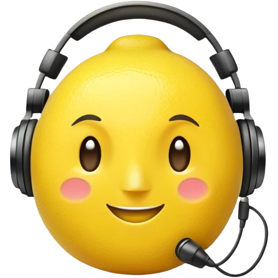 lemon in headphones  emoji