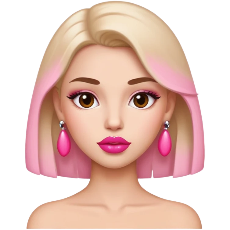 Nová with pink lips emoji