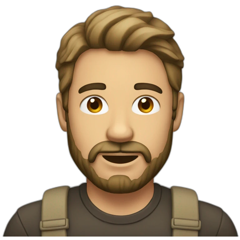 Hombre con barba moreno claro emoji