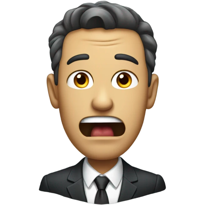 Businessman sideview shouting emoji