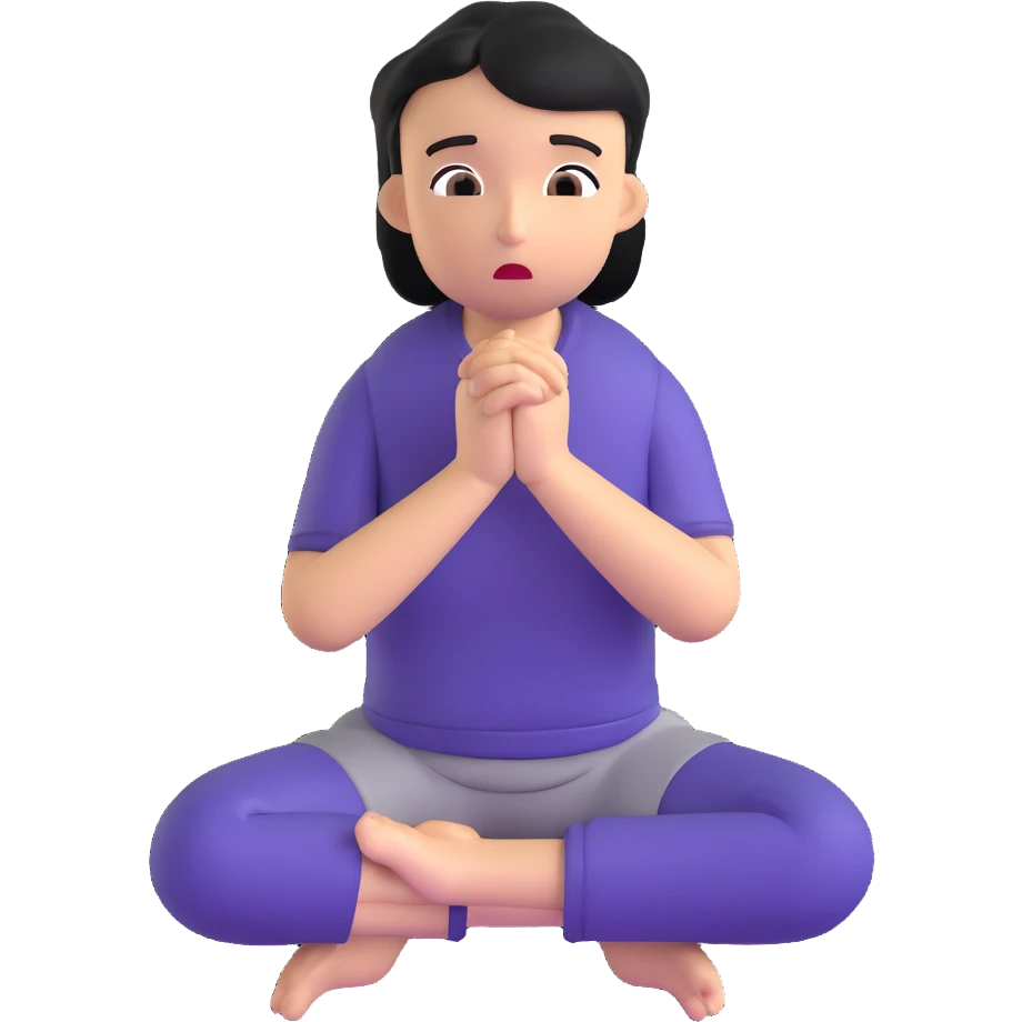person on their knees begging with hands clasped together and pleading expression emoji