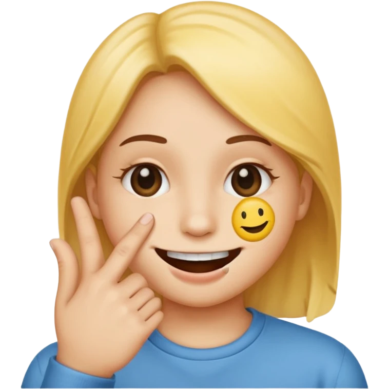 Smiley face with finger in mouth emoji