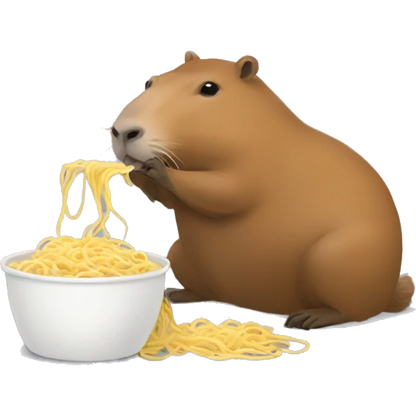 capybara eating pot noodle emoji