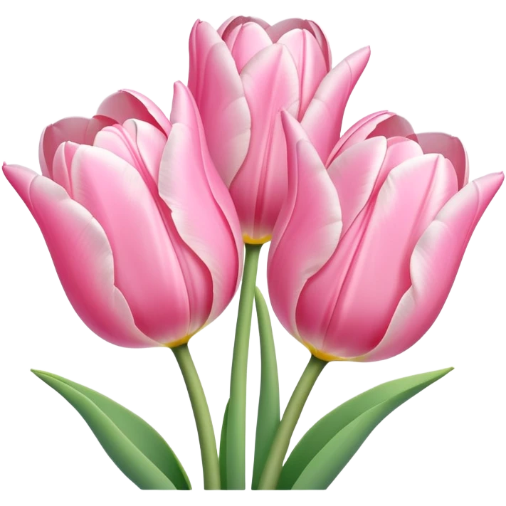 beautiful pastel pink tulips emoji