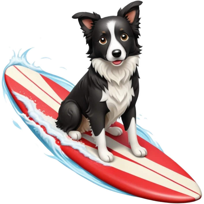 Border collie surfing emoji