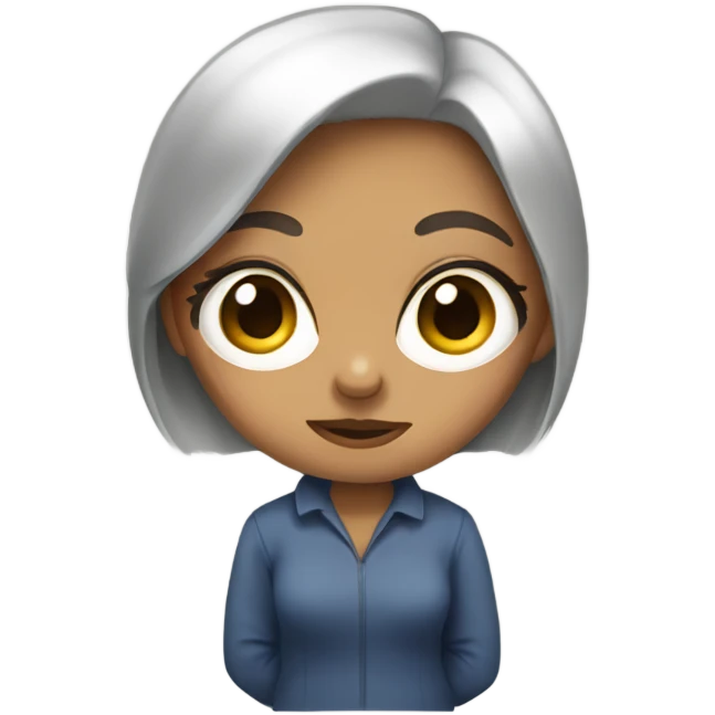 Women kneeling with big eyes emoji