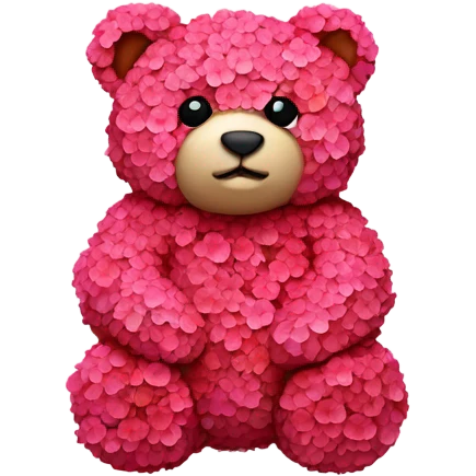 Valentine’s cute teddy bear made of tiny roses  emoji