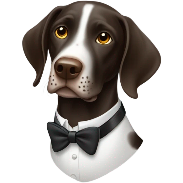 German shorthair pointer with a tuxedo  emoji
