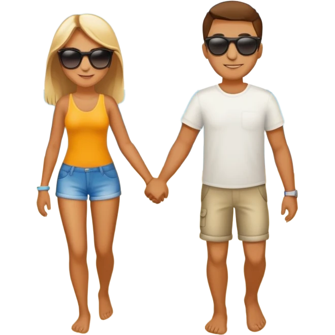 Couple in the beach emoji